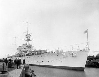HMS Hawkins position near Normandy coast