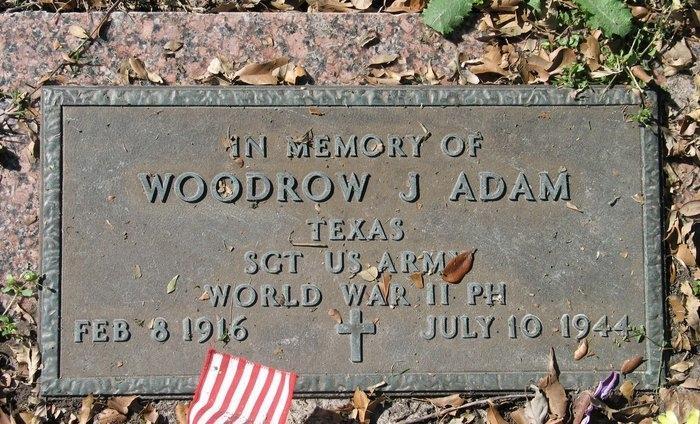 Technician Fourth Grade  Adam Woodrow J (Service #: 38057743) died on 1944-07-10