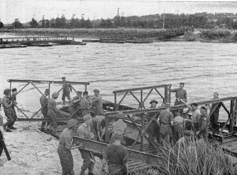 Class 40 Bailey pontoon bridge across the Caen Canal