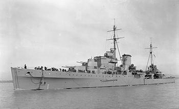 HMS Orion first firing on D-Day at 05.10