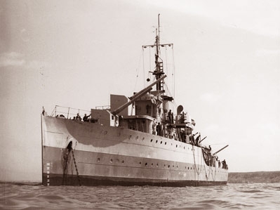 HNLMS Flores part of Bombarding Force K near Gold beach on D-Day