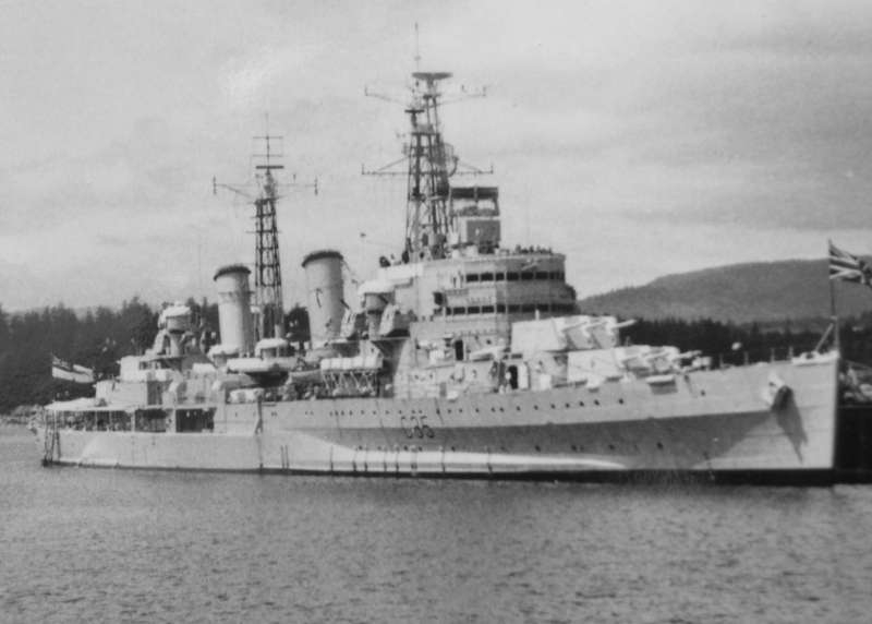 HMS Belfast (C35) before the coast of Normandy Day 1