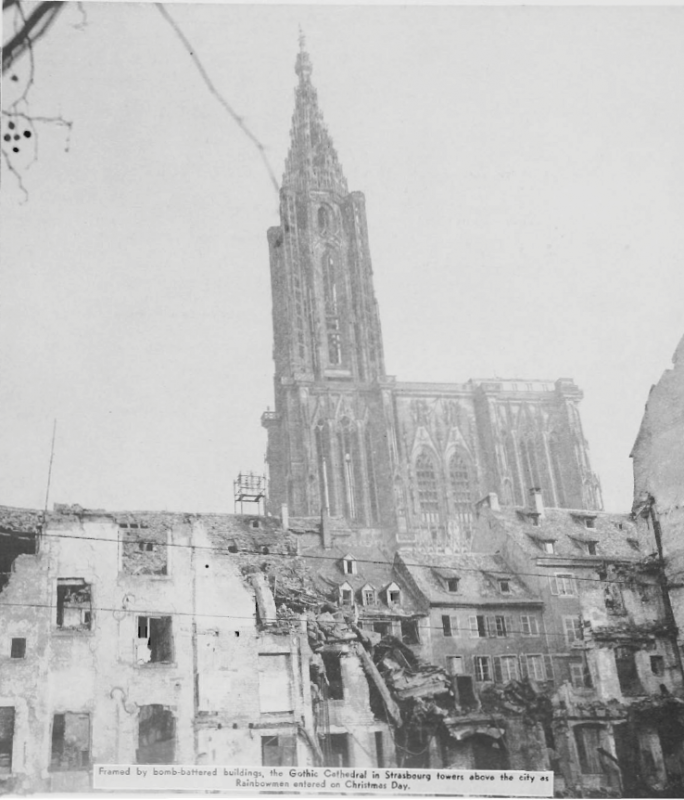 42 Infantry Division (USA) arrived at Strasbourg