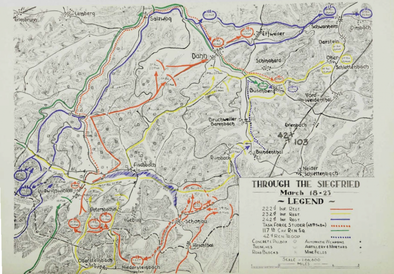 222 Infantry Regiment (USA) assembly areas in the vicinity of Niedersteinback