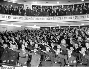 Greiser at the inauguration ceremony as the Gauleiter of Reichsgau Posen